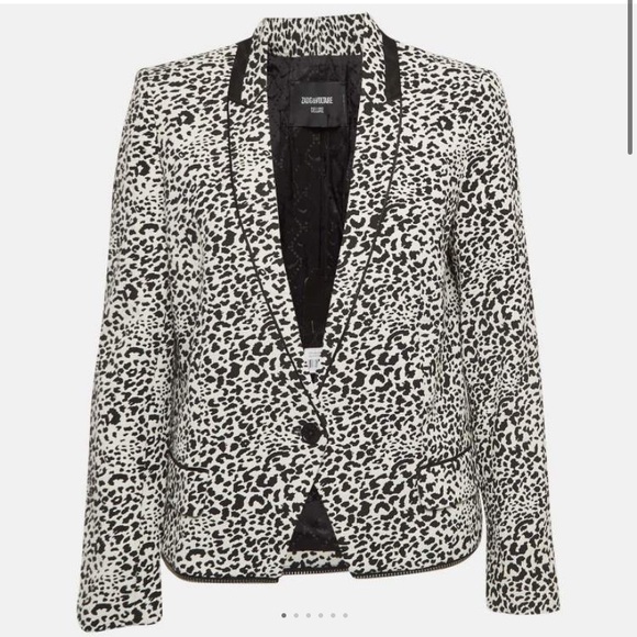Zadig and Voltaire Deluxe Leopard Jacquard Vegam Blazer size XS - Picture 1 of 3